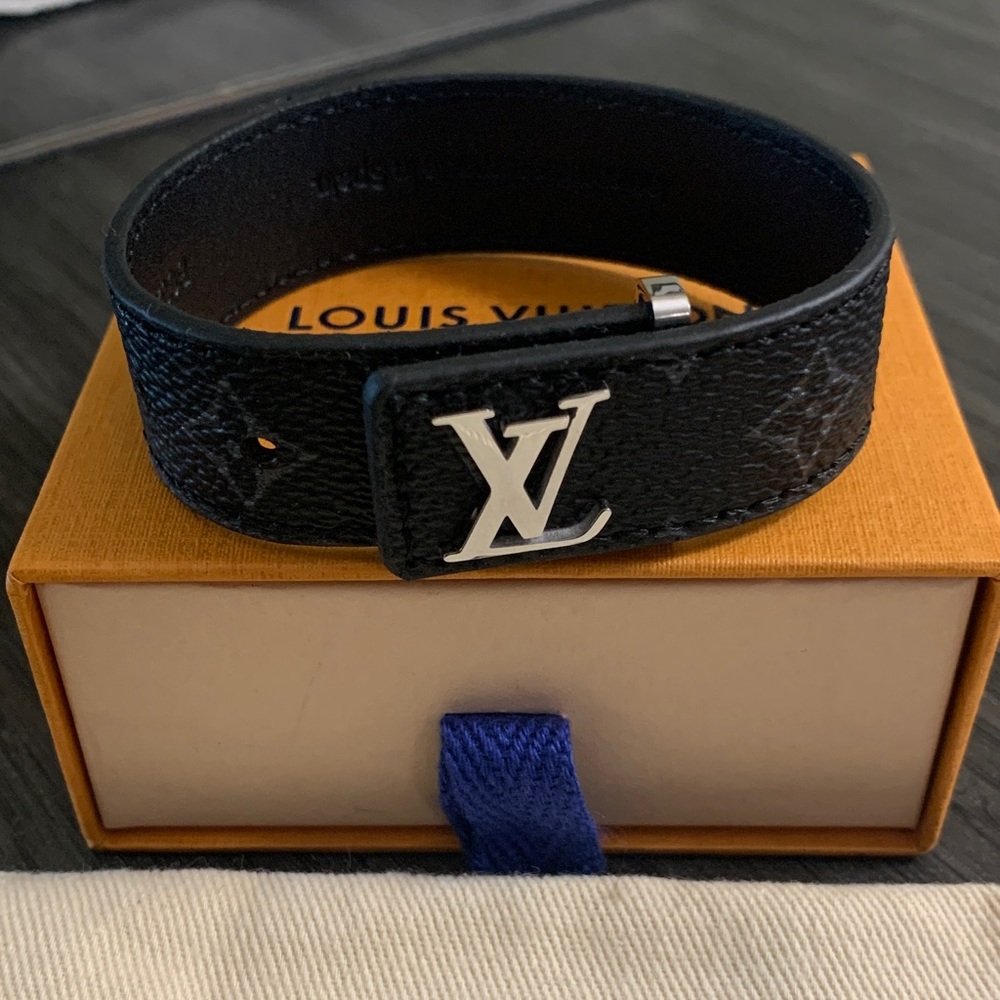 Louis Vuitton Black Leather Bracelet
